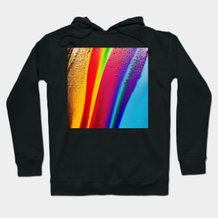 Liquid Colors Flowing Infinitely - Heavy Texture Swirling Thick Wet Paint - Abstract Inspirational Rainbow Drips Hoodie